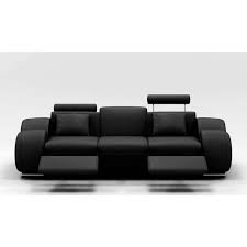 Une façon de l habiller avec classe chic et en s accordant avec absolument tout. Canape Design 3 Places Cuir Noir Tetieres Relax Oslo Achat Vente Canape Sofa Divan Cdiscount