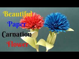 How To Make Beautiful Stick Flower From Paper 3 Diy Crafts Paper Carnation Flower Youtube Paper Crafts Diy Paper Flowers Paper Crafts