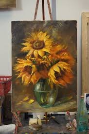Pin By Janet West On Art Flower Art Painting Art Painting Oil Sunflower Art