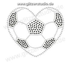 Hotfix Motive Fussball Herz Strassmotive Bugelbilder Strasssteine Zum Aufbugeln