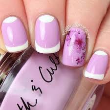 Sponged up cherry blossom effect nail design: Cherry Blossoms Nail Art Japanese Tree Sakura Nail Water Decals Slides