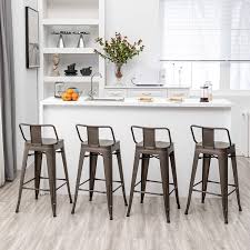 These metal stools are quick and easy to assemble with just 4 screws needed. Buy Aklaus Metal Bar Stools Set Of 4 Counter Height Stools 26 Inchs Counter Stools With Backs Bar Stools With Backs Bar Height Stools 26 Ergonomic Seat Low Back Rusty Online In Vietnam B08t5qvp7t