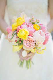 Has yellow roses, purple statice, pink. Pin By A Crimson Kiss On Wedding Obsesh Yellow Wedding Flowers Pink Wedding Flowers Spring Wedding Flowers