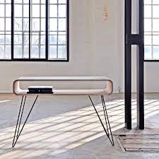 Poundex metro side table, 12 x 24 x 24h, walnut. Xlboom Metro Sofa Table Connox