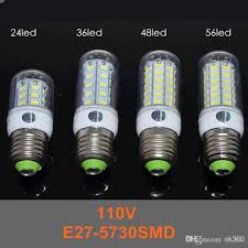 Smd 5730 Led Light Ultra Bright E27 Led Bulbs 7w 9w 12w 15w 18w 3000 Lumen With Cover 56 Leds E26 Gu10 E14 B22 G9 Led Corn Lights F With Images