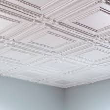 Fasade Coffer Matte White 2 Foot Square Lay In Ceiling Tile Sample 12in X 12in Size 12 X 12 Ceiling Tiles Basement Ceiling Ceiling Tile