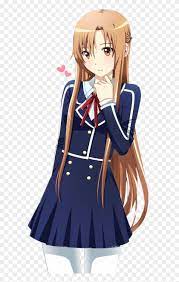 Anime girls, sword art online, kissing, back, clouds, kirigaya kazuto. Anime Asuna Yuuki Asuna Sao School Uniform Hd Png Download 585x1244 4058057 Pngfind