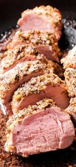 The combination of paprika, onion and garlic powder, oregano, salt, and pepper is simply delicious. Mustard Garlic And Herb Crusted Pork Tenderloin Is Roasted To Perfection And Is Low In Carbs And Ca Tenderloin Recipes Baked Pork Tenderloin Pork Loin Recipes