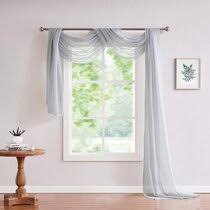 Luxury discounts beautiful elegant solid white sheer scarf curtain valance. Gray And Silver Window Scarf Curtains Drapes You Ll Love In 2021 Wayfair