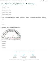 Using a protractor to construct angles. Quiz Worksheet Using A Protractor To Measure Angles Study Com