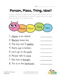 Person Place Thing Or Idea Worksheet Nouns Worksheet English Worksheets For Kids English Grammar For Kids