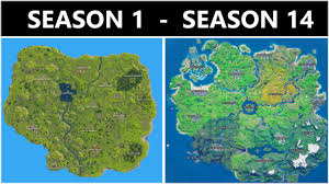 U went from season 1 to 3 on one shot and it was supposed to be season 2 but u called it season 3. Fortnite Map Evolution Season 1 Season 14 Youtube
