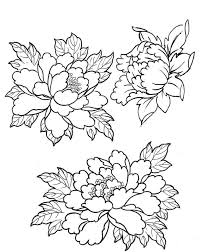Black And White Flower Outline Tattoo Amazing Black Outline Peony Flowers Tattoo Design Japanese Flower Tattoo Peony Flower Tattoos Flower Drawing