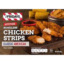 A chicken tenderloin is a separate muscle that lies between the breast and the rib and is more tender than a breast tender. Buy Tgi Friday S Classic American Boneless Chicken Strips 250g Online Shop Frozen Food On Carrefour Uae