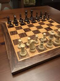 Handmade Chess Board Red Oak And Walnut With 3 Coats Of Poly Allthingschess Chess Board Wood Chess Board Chess Board Table