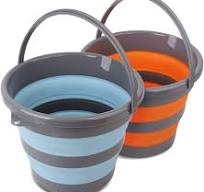 2 Pack Collapsible Plastic Bucket with 2.6 Gallon (10L) Each, Foldable  Round Tub for House Cleaning, Space Saving Outdoor Waterpot for Garden or  ...