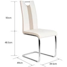 Elles occupent l'espace sans l'alourdir. Lot De 6 Chaises De Salle A Manger Simili Beige Et Blanc Style Contemporain L 39 5