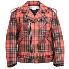 Women S Comme Des Garcons Tartan Plaid Faux Leather Moto Jacket 2 090 Liked On Polyvore Featuring Clothes Design Vegan Leather Jacket Women S Plaid Shirt