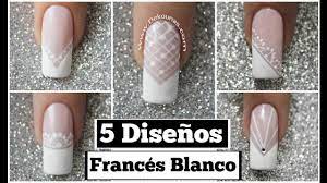 Estamos en la temporada navideña y las uñas navideñas por supuesto no podían faltar, encuentra algunos diseños de uñas de navidad. 5 Disenos De Unas Facil Con Frances Blanco 5 Easy French Nail Art Youtube