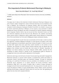 However, the moral of the story is the earlier. Pdf The Important Of Islamic Retirement Planning In Malaysia