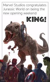 How Marvel Congratulated Jurassic World For Beating Avengers Box Office Record How a movie performs at the box office is by far the most important criteria in deciding a movie's success. marvel congratulated jurassic world