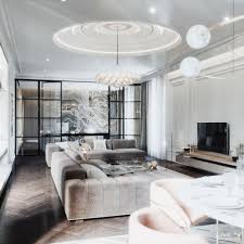 The dramatic rug demands attention; Pin By W G Black On My Favorite Decor In 2021 Modern Classic Living Room Luxury Apartments Interior Luxury Living Room Design