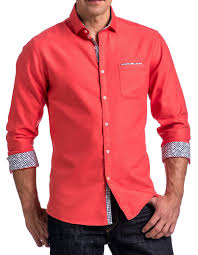 Bue 4112 Coral Bue Shirts Mens Shirt Dress Mens Designer Shirts Coral Dress Shirt