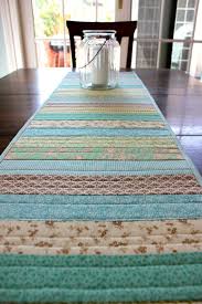 Table Runner Patchwork Table Runner Mint Green Quilt Mint Green Aqua Table Topper Quilted Table Runner Jelly Roll Quilt Patchwork Table Runner Table Runners Quilted Table Runners