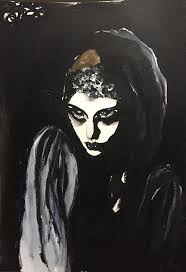 Black And White Acrylic Painting Portrait Acrylic Lady Painting Watercolor Portrait Painting Mixed Media Painting Woman Face P Black And White Wall Art Portrait Painting Watercolor Portrait Painting