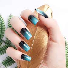 We did not find results for: 24 12 Different Size Simple Gardient Teal Black Medium Length Full Cover False Nails With Square Design Amazon De Beauty