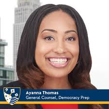 We're thrilled to welcome Ayanna Thomas as our new General Counsel at  Democracy Prep Public Schools! Ayanna brings a wealth of experience as she  has dedicated much of her practice to counseling