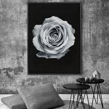 Black And White Wall Painting Flowers Light Silver Rose Canvas Wall Painting Home Wall Art Wall Paint Designs