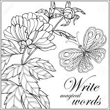 I love to help my kids with the kid's menus at restaurants! Decorative Flowers Birds And Butterflies Coloring Book For Adult And Older Children Coloring Page With Space For Text Outline Drawing Vector Illustration Royalty Free Cliparts Vectors And Stock Illustration Image 57338405
