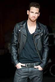 Men S Black Leather Biker Jacket Black V Neck T Shirt Charcoal Skinny Jeans Black Leather Belt Leather Jacket Men Black Leather Biker Jacket Leather Jacket