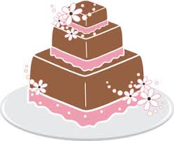 Chocolate birthday cake with chocolate frosting, candles, cream rose flowers and colorful sprinkles. Free Wedding Cake Clip Art Image Clip Art Image Of A 3 Tier Clipartix