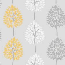 Riva Tree Wallpaper Yellow White Grey Tree Wallpaper Mustard And Grey Wallpaper Yellow Wallpaper