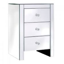Mirrored 3 Drawer Glass Bedside Table Lamp Table Bedroom Furniture Ebay Mirrored Bedroom Furniture Mirrored Furniture Mirrored Nightstand