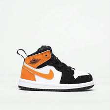 Boys Black Orange Nike Jordan Air Jordan 1 Mid Trainers Schuh Air Jordans Nike Jordan Jordans