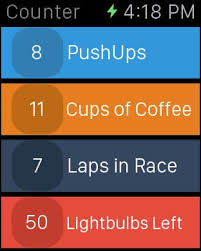 Create any number of counters. Apple Watch App Watchaware