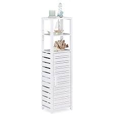 Badezimmerregal weiss ikea holz badezimmer regal bcmneuroscience org. Relaxdays Weiss Badregal Bambus Mit Tur Standregal Badezimmerregal Mit 6 Ablagefachern Hoch Hbt 119 X 33 X 25 5 Cm Amazon De Baumarkt