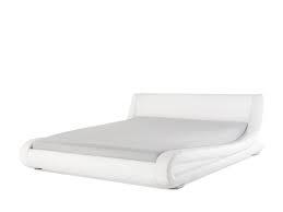 Lit 160cm au design italien en simili cuir blanc à led ce qui concerne lit en cuir blanc design. Lit Double Design En Cuir Blanc 160 X 200 Cm Avignon Beliani Fr