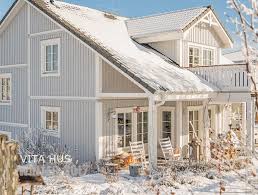 Rorvikshaus Schwedenhaus Grau Haus Im Winter Holzhaus Schwedenhaus Skandinavisches Haus Haus