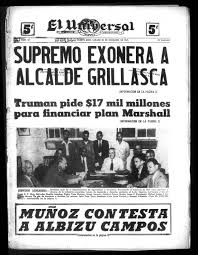 Ankündigung eine umfangreiche beschreibung carlitos großer traum unten:. El Universal 20 Dic 1947 By La Coleccion Puertorriquena Issuu