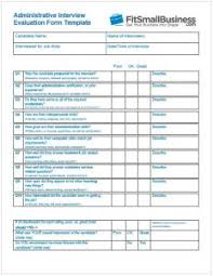 11 free interview evaluation forms scorecard templates