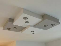 Illuminazione lampade lampade da soffitto kave home lampada a sospensione bits bianco lampada a sospensione con paralume in metallo e legno naturale. Lampadario Moderno Led Plafoniera A Soffitto Personlizzabile In Cartongesso Sala Eur 265 00 Picclick It