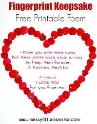 Fingerprint Heart Poem Valentines School Valentines Poems Valentines Day Poems