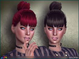 High Bun With Fringe Found In Tsr Category Sims 4 Female Hairstyles Sims 4 Hair Male Womens Hairstyles Sims Hair