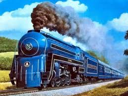 1956 The B O S Cincinattian Led By No 5301 The President Adams A Streamlined 4 6 2 Pacific Style Locomotiv Steam Train Photo Train Art Train Illustration