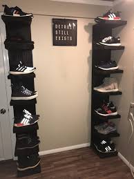 Made Some Shoe Shelves Based On The Ikea Lack Shelf Sneakers Sneakerhead Room Ikea Lack Shelves Shoe Shelves
