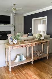 It still needed to feel balanced with something tall (ish) on the right side, so i moved the stack of books under my faux spider plant to give it some height. How To Style A Console Table Behind A Couch 4 Ways The Turquoise Home